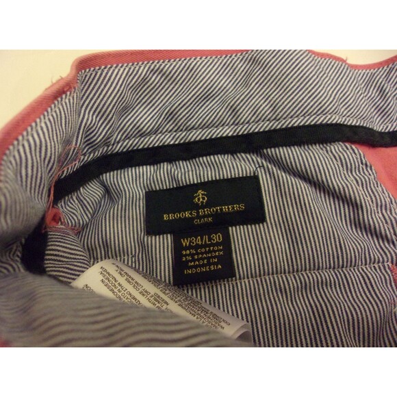 Brooks Brothers Clark Red Pants Cotton Spandex Stretch Sz. 34 Inseam 27.5 - Picture 5 of 5